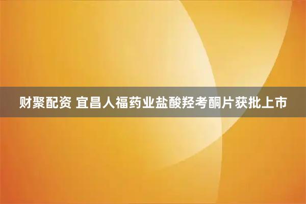 财聚配资 宜昌人福药业盐酸羟考酮片获批上市