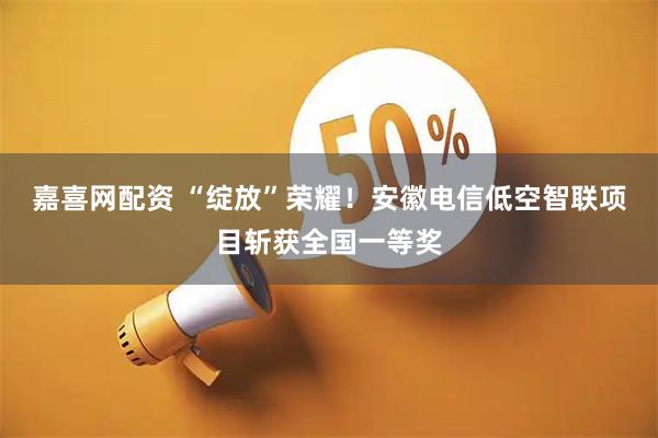 嘉喜网配资 “绽放”荣耀！安徽电信低空智联项目斩获全国一等奖